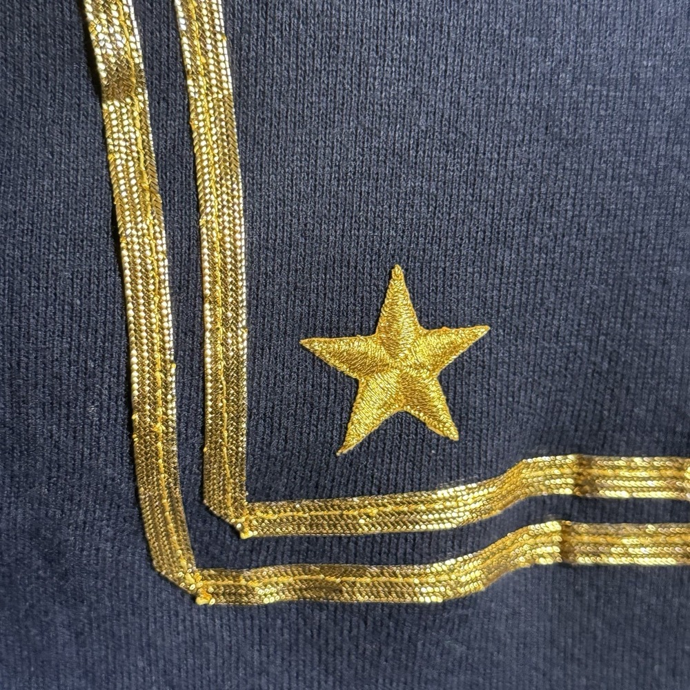 Vtg 1980s HALLOWEEN COSTUME XL Navy Blue Sailor Nautical Sweatshirt Crewneck - Picture 9 of 16
